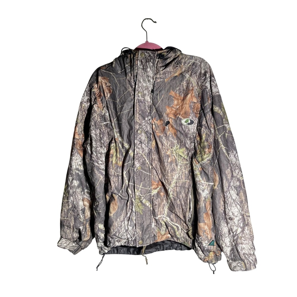 Mossy Oak Apparel RunTamer II Camo Hunting Jacket Mens XL Full Zip Hooded Mesh